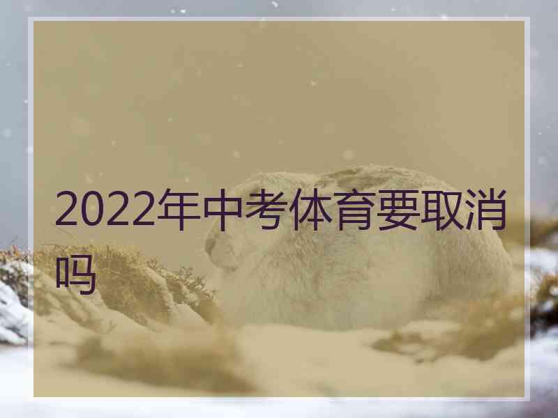 2022年中考体育要取消吗