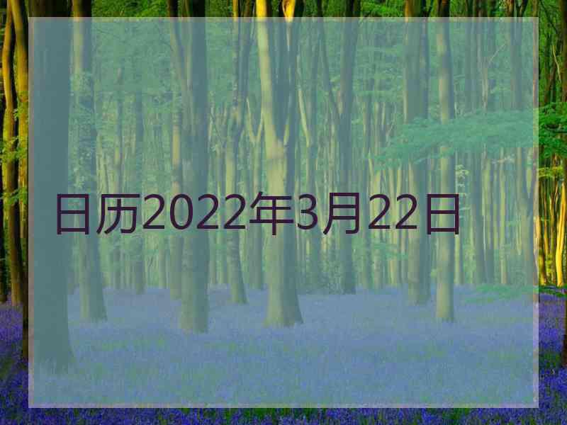 日历2022年3月22日