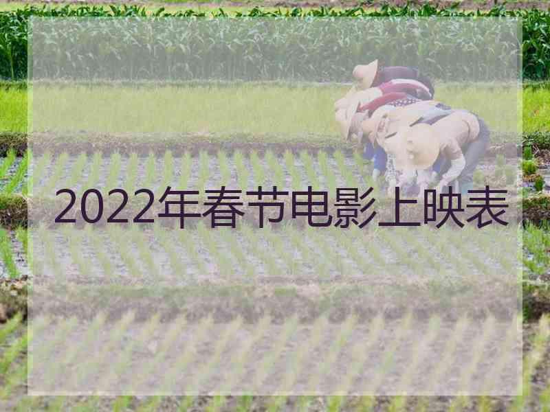 2022年春节电影上映表