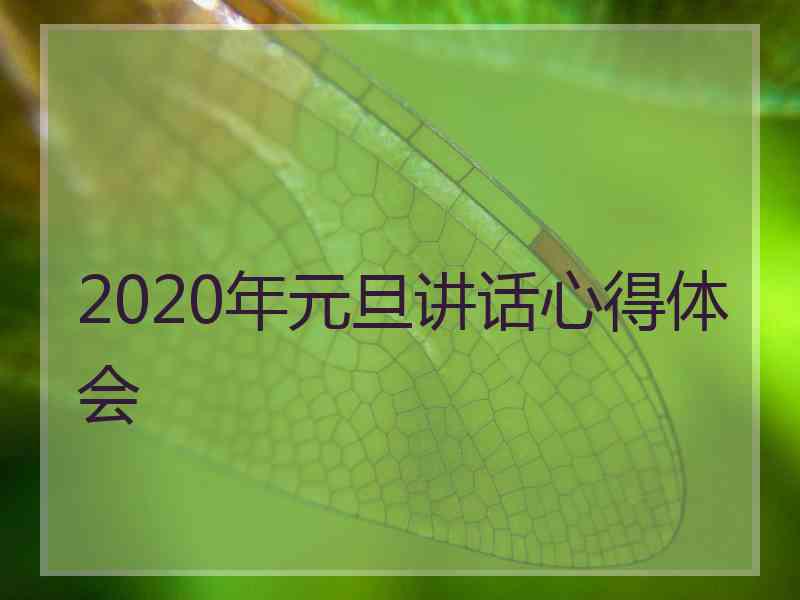 2020年元旦讲话心得体会