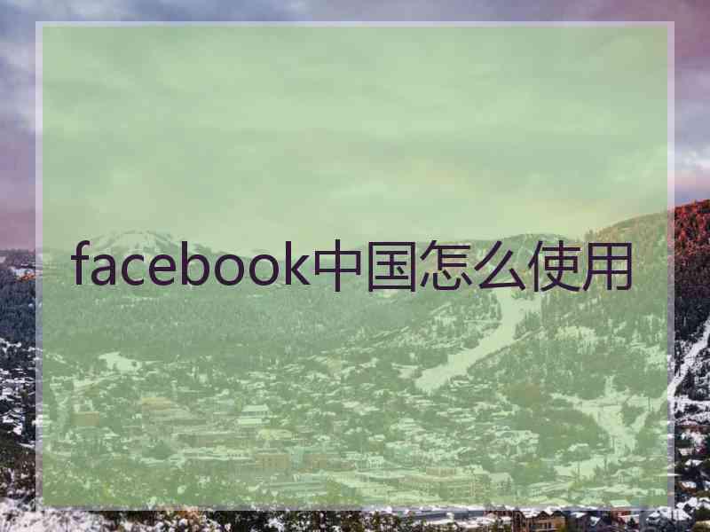 facebook中国怎么使用