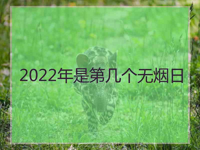 2022年是第几个无烟日