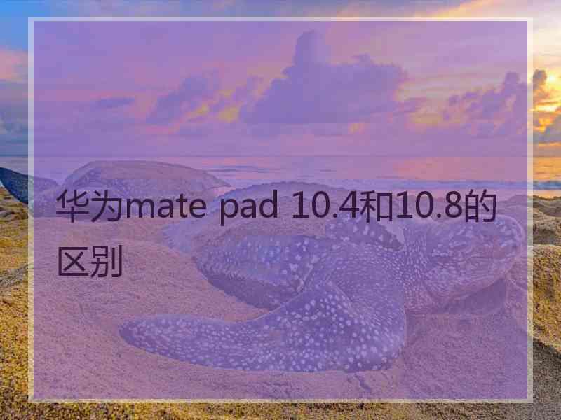 华为mate pad 10.4和10.8的区别