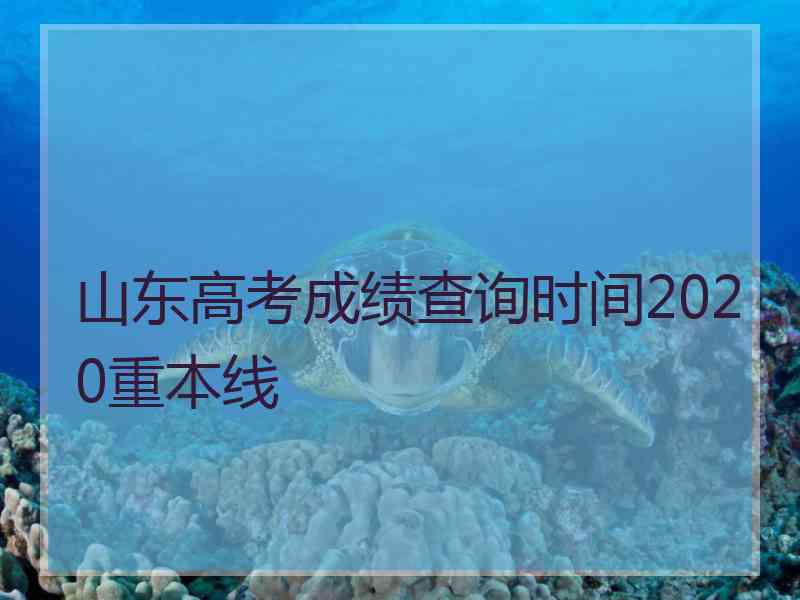 山东高考成绩查询时间2020重本线