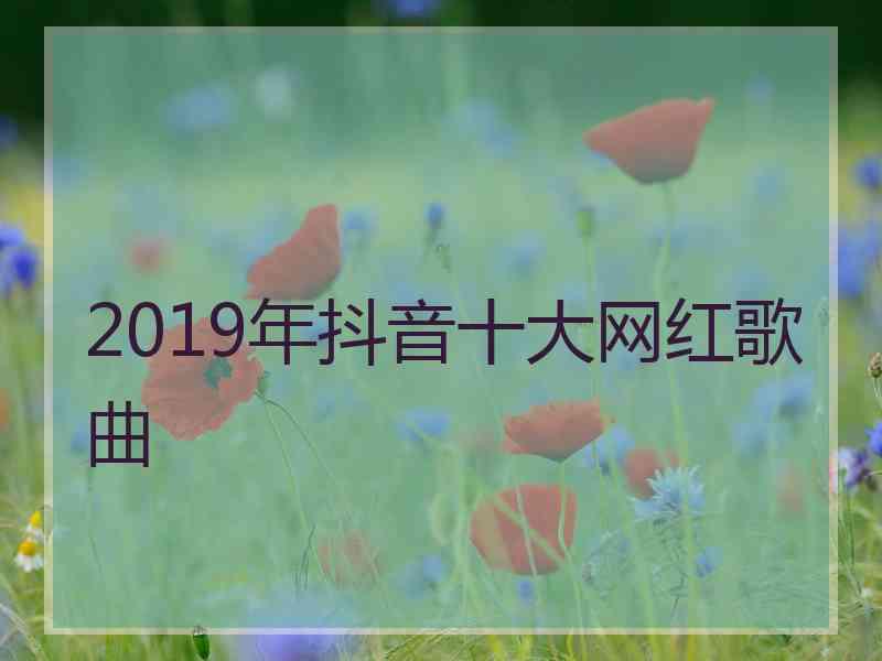 2019年抖音十大网红歌曲