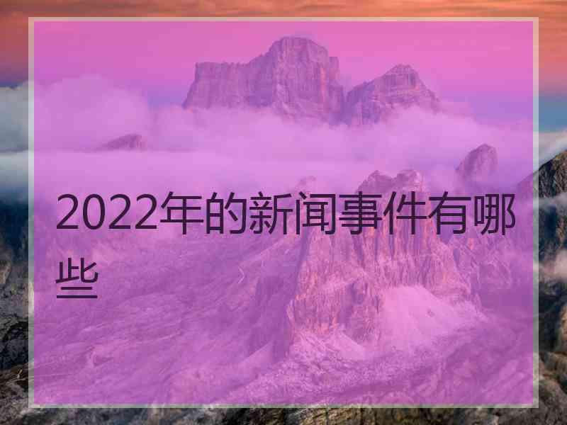 2022年的新闻事件有哪些