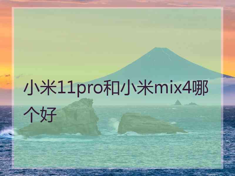 小米11pro和小米mix4哪个好