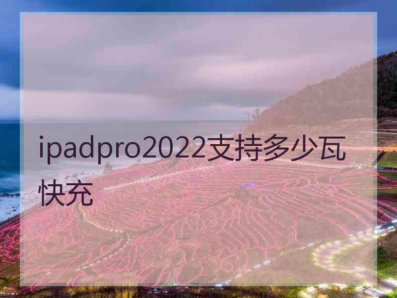 ipadpro2022支持多少瓦快充