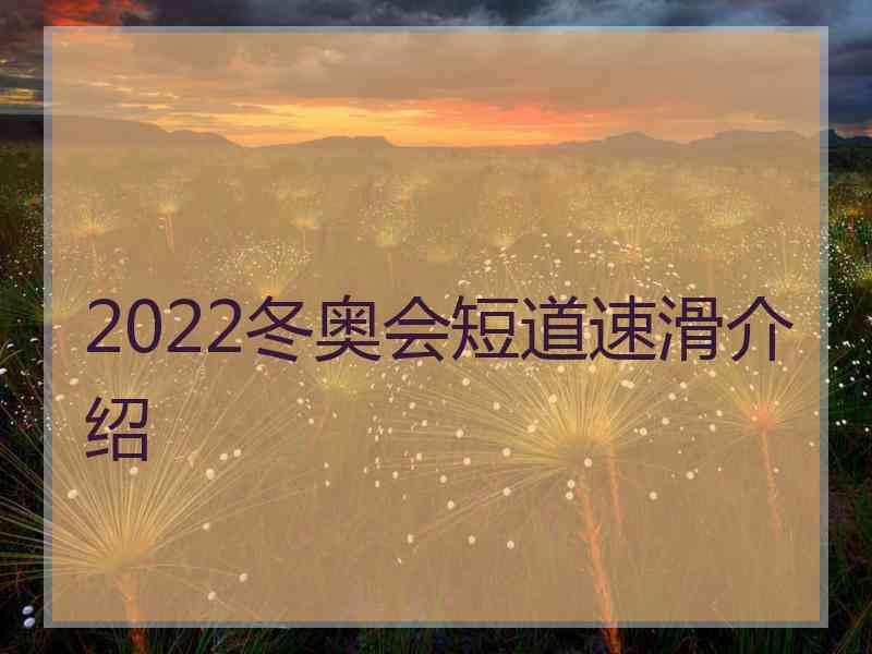 2022冬奥会短道速滑介绍