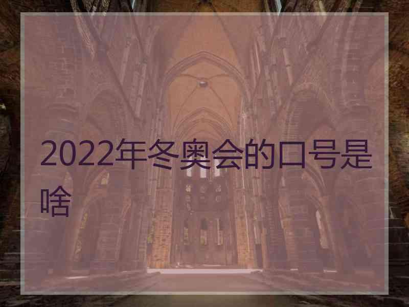 2022年冬奥会的口号是啥