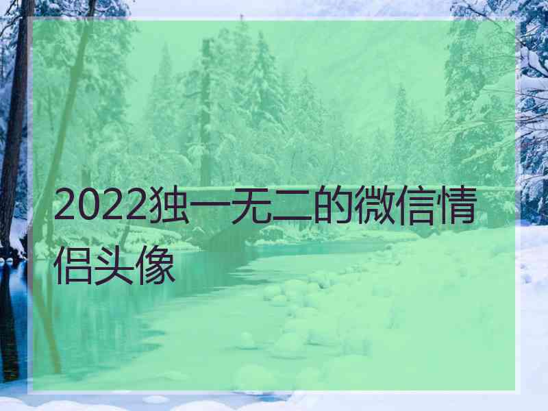 2022独一无二的微信情侣头像