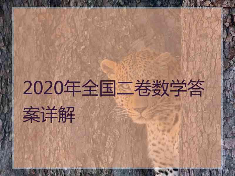 2020年全国二卷数学答案详解