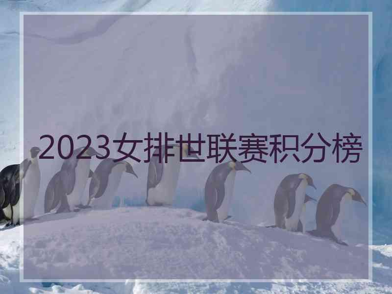 2023女排世联赛积分榜