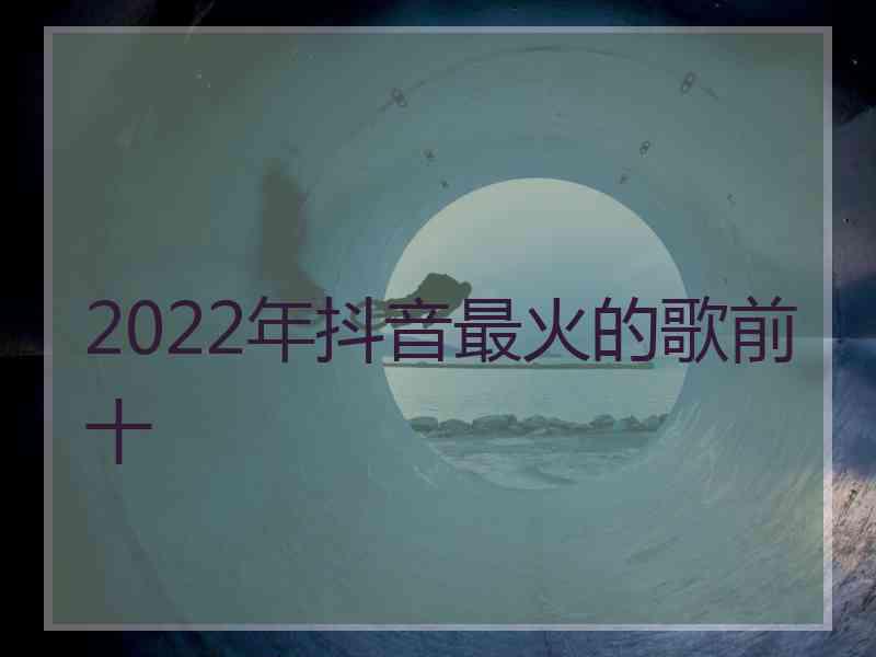 2022年抖音最火的歌前十