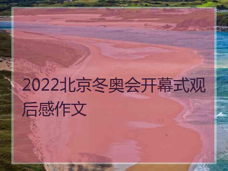 2022北京冬奥会开幕式观后感作文