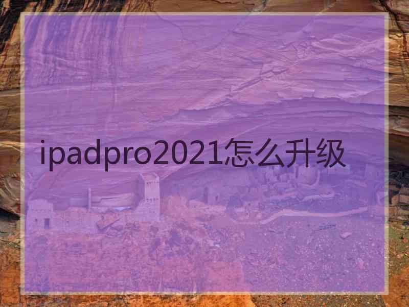 ipadpro2021怎么升级