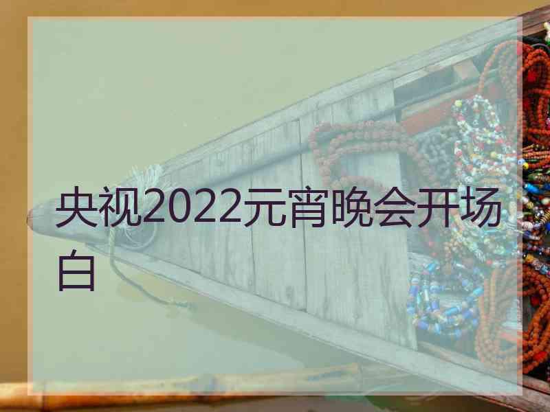 央视2022元宵晚会开场白