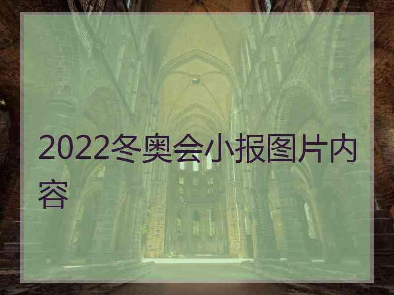 2022冬奥会小报图片内容