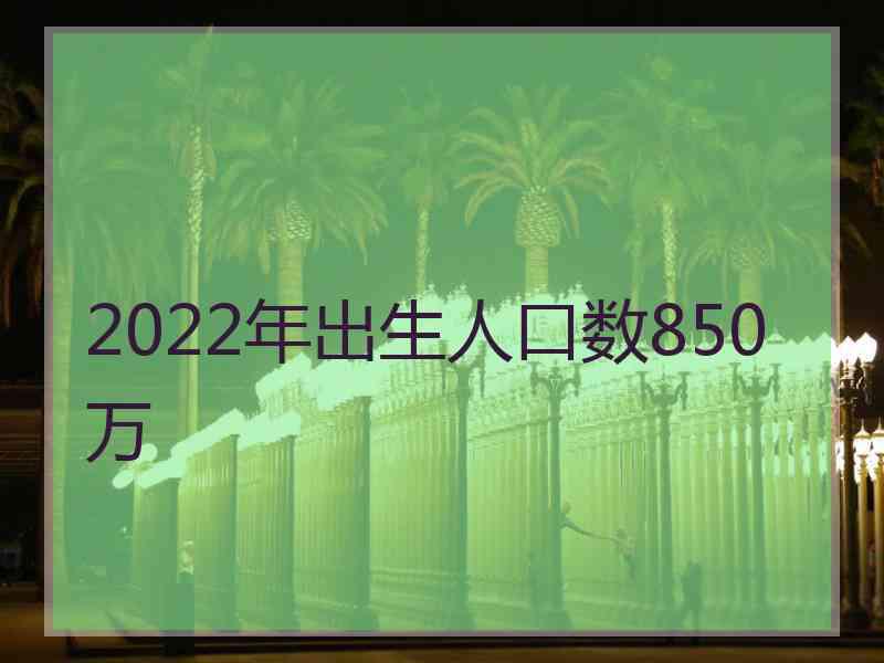 2022年出生人口数850万