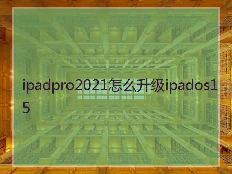 ipadpro2021怎么升级ipados15