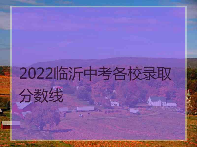 2022临沂中考各校录取分数线