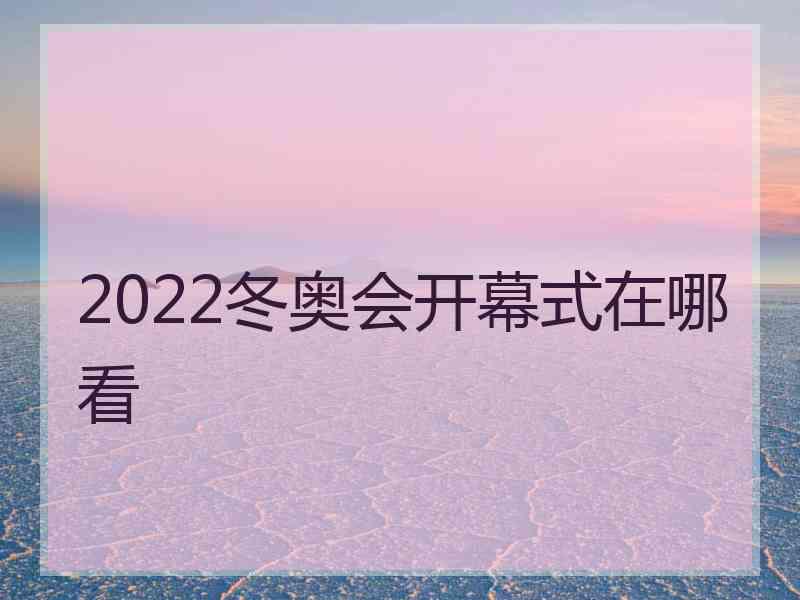 2022冬奥会开幕式在哪看