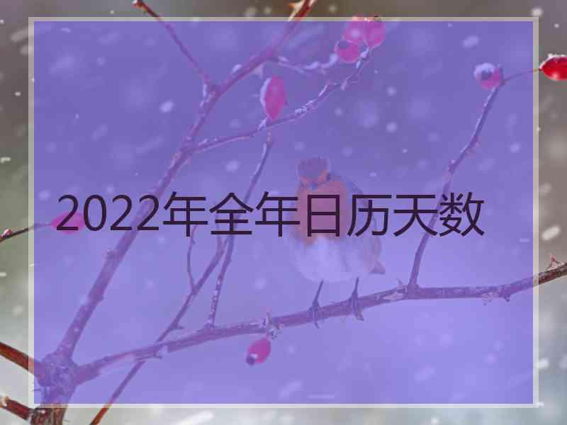 2022年全年日历天数