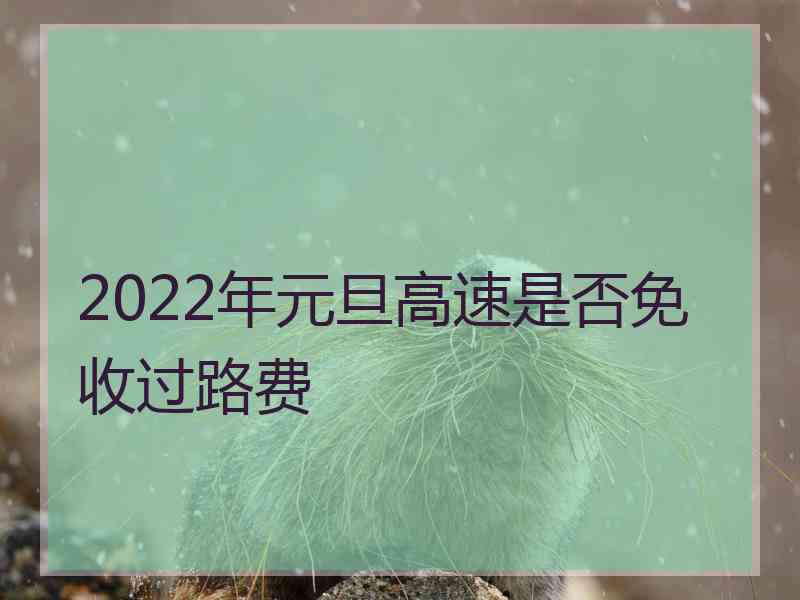 2022年元旦高速是否免收过路费