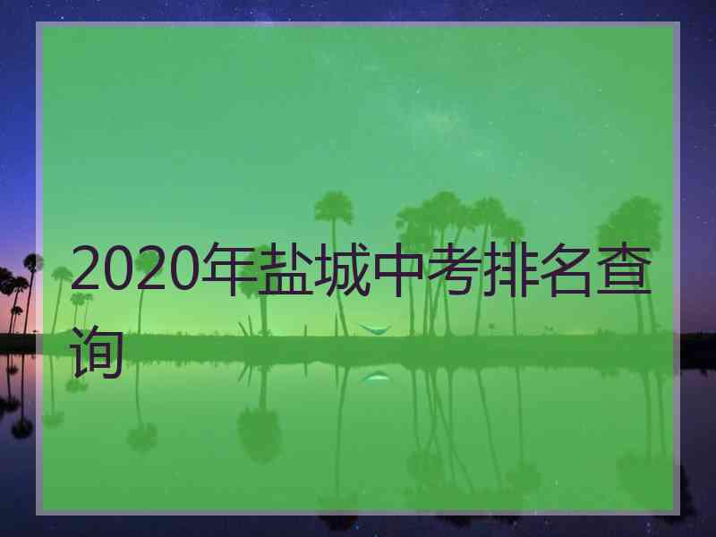 2020年盐城中考排名查询