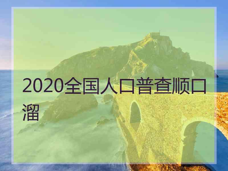 2020全国人口普查顺口溜