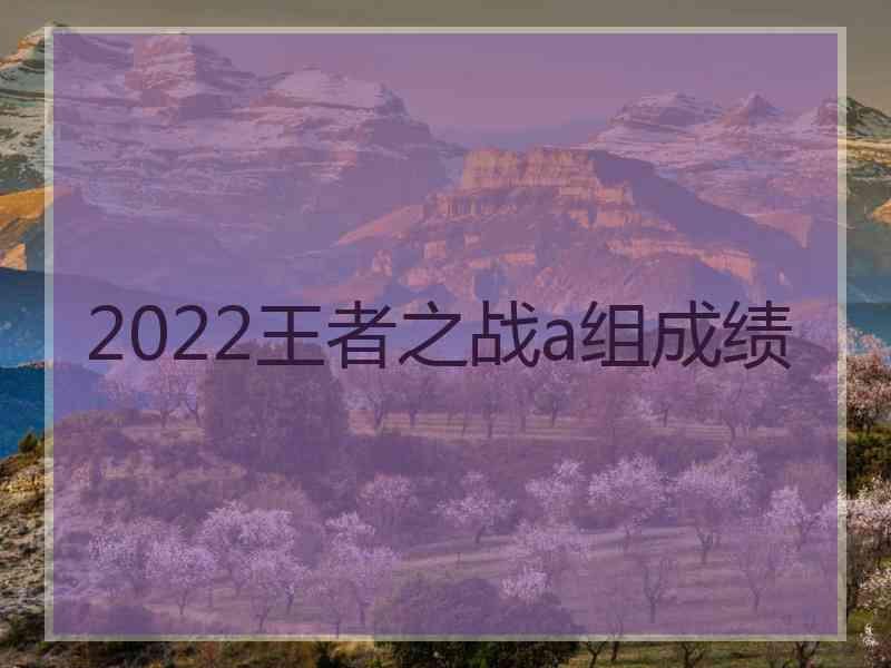 2022王者之战a组成绩