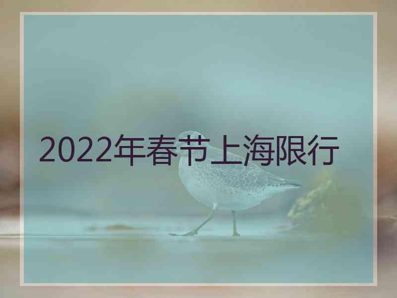 2022年春节上海限行