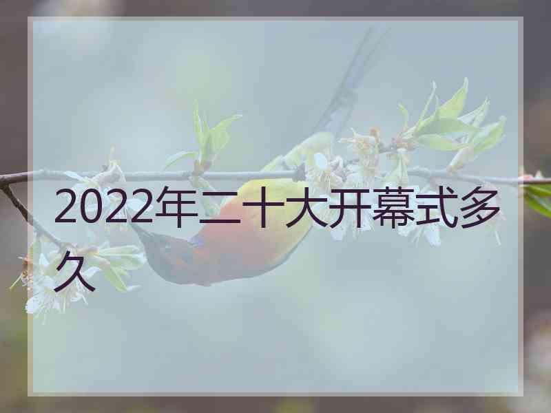 2022年二十大开幕式多久