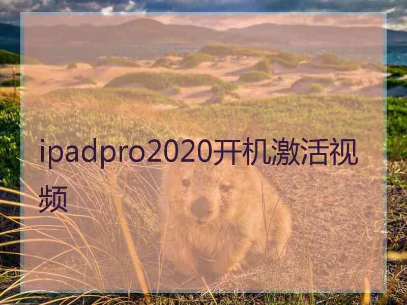 ipadpro2020开机激活视频