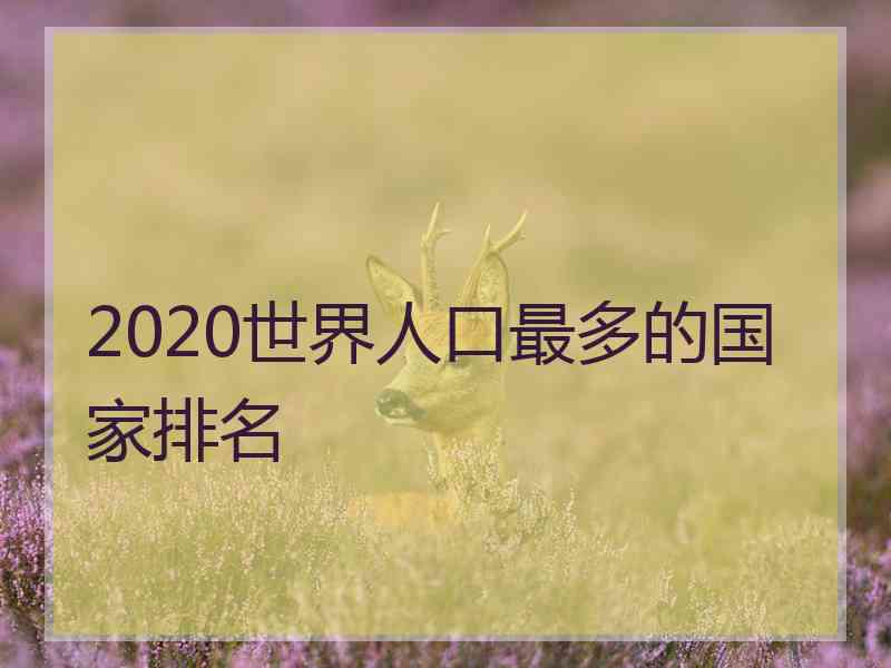 2020世界人口最多的国家排名