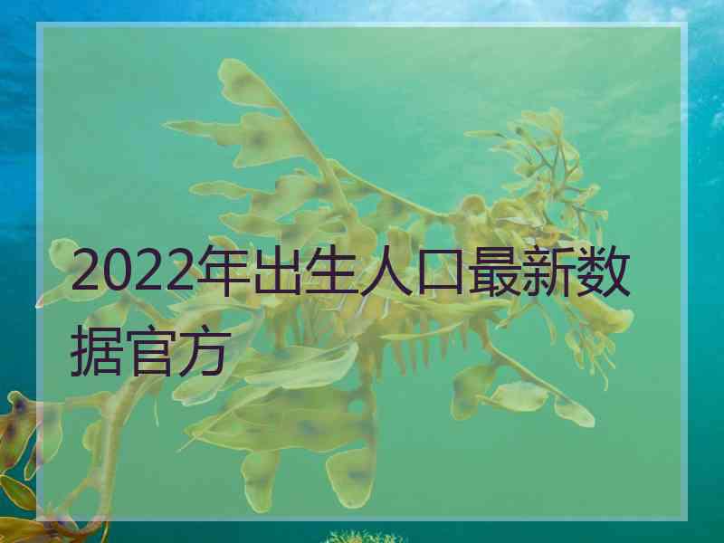 2022年出生人口最新数据官方