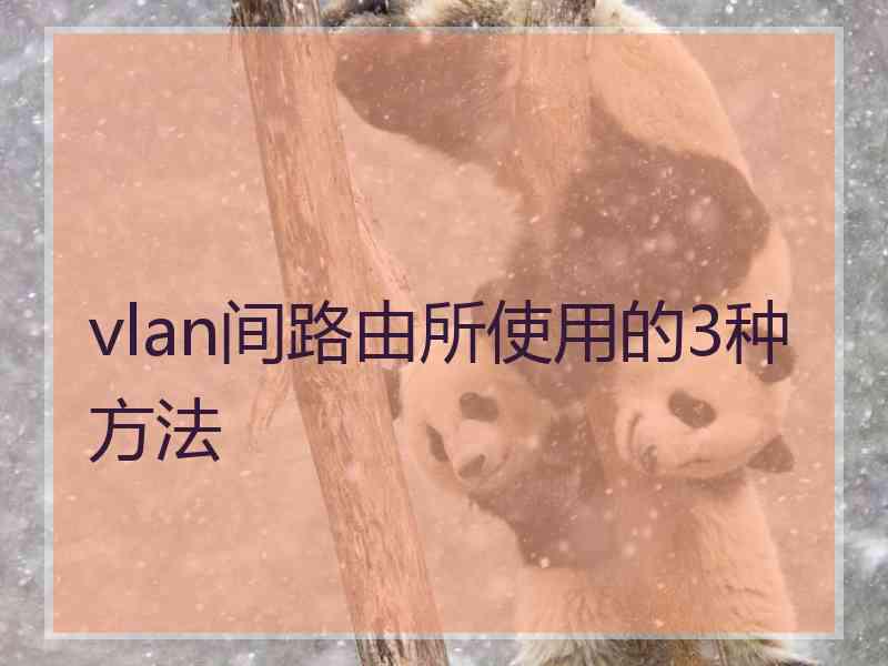 vlan间路由所使用的3种方法