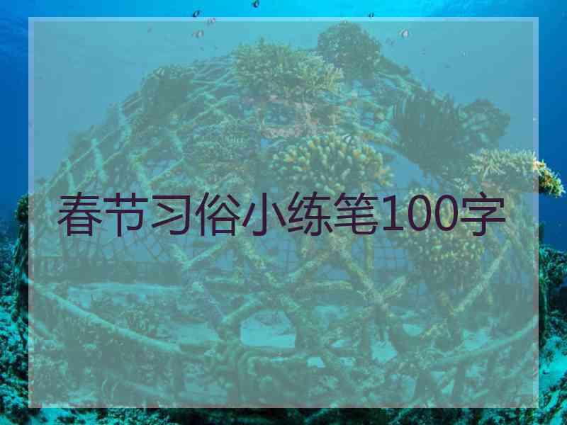 春节习俗小练笔100字