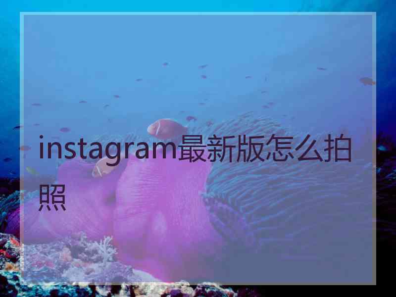 instagram最新版怎么拍照