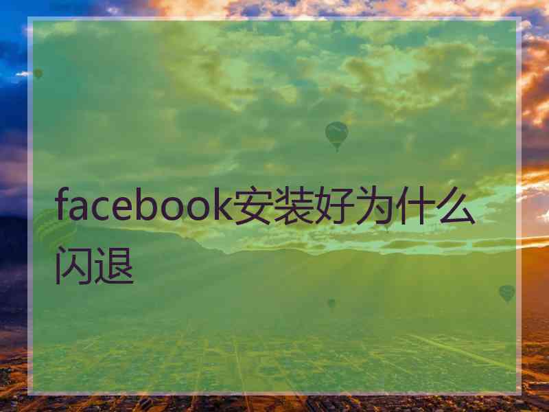 facebook安装好为什么闪退