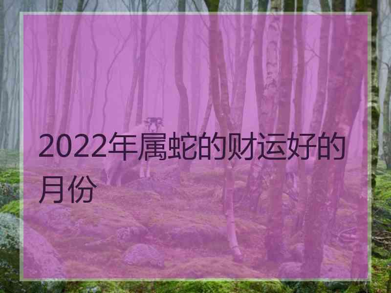 2022年属蛇的财运好的月份