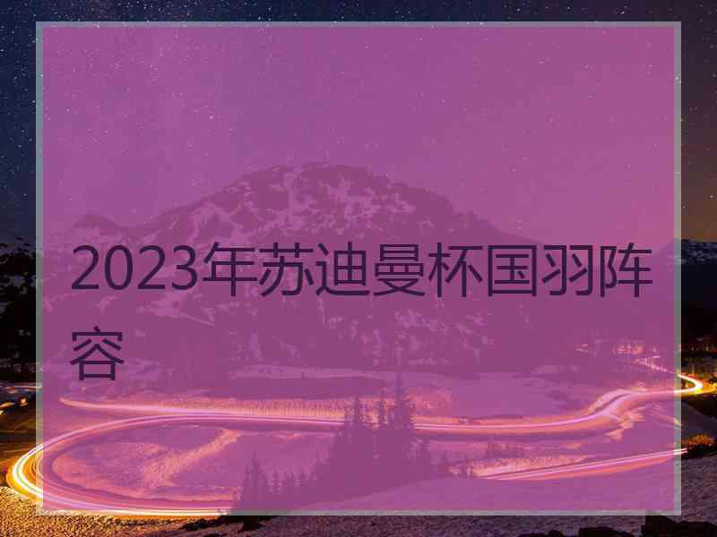 2023年苏迪曼杯国羽阵容