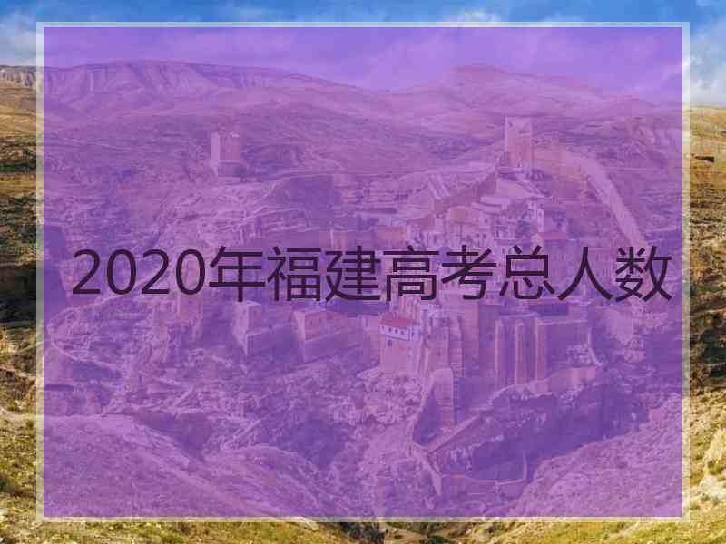 2020年福建高考总人数