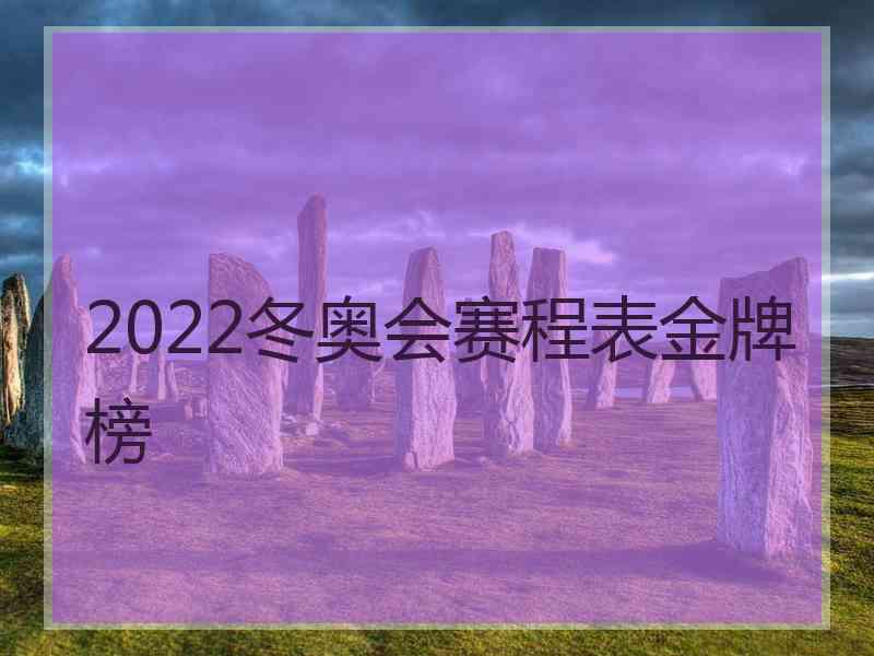 2022冬奥会赛程表金牌榜