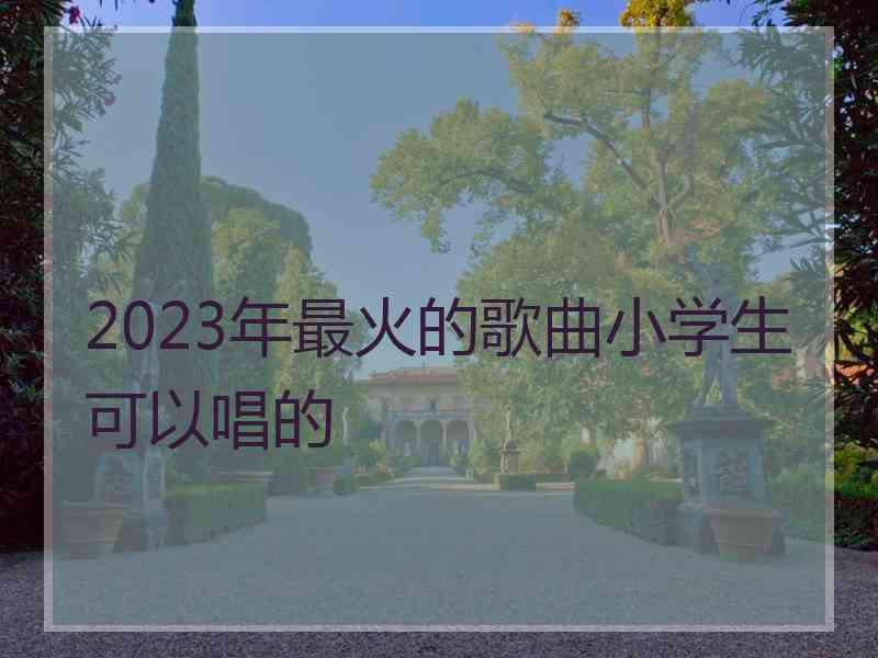 2023年最火的歌曲小学生可以唱的