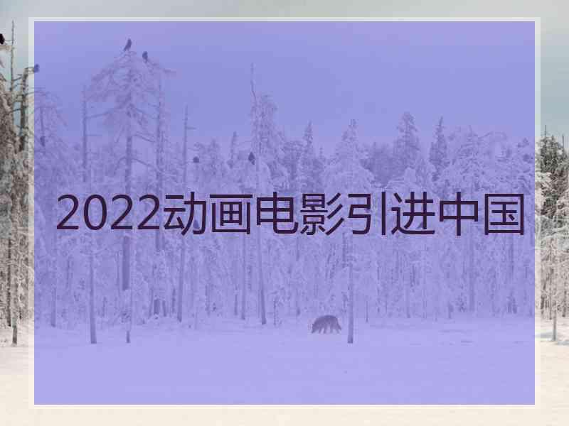 2022动画电影引进中国