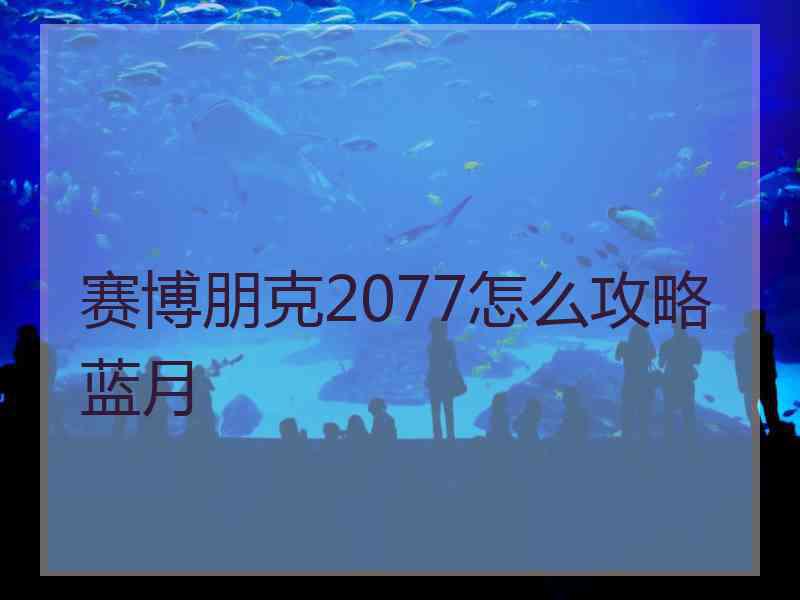 赛博朋克2077怎么攻略蓝月