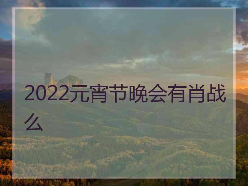 2022元宵节晚会有肖战么