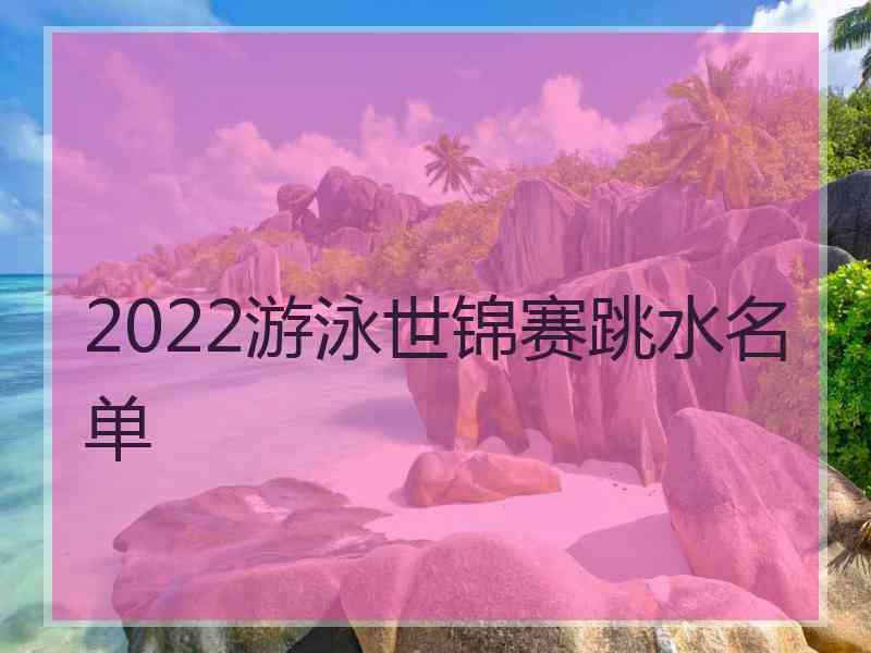 2022游泳世锦赛跳水名单