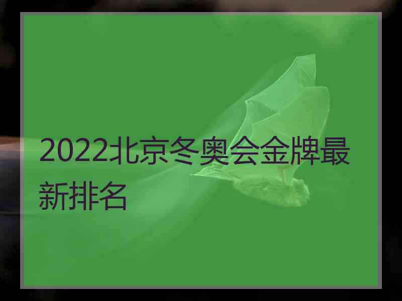 2022北京冬奥会金牌最新排名